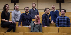 They are proud awardees with the iGEM silver medal 2016. From left to right: Maria Lindner, Christoph Kahle, Nikolai Huwa, Patrick Gerlinger, Lena Schmidt, Steffen Lütke, Martin Lellep and Bastian Pook